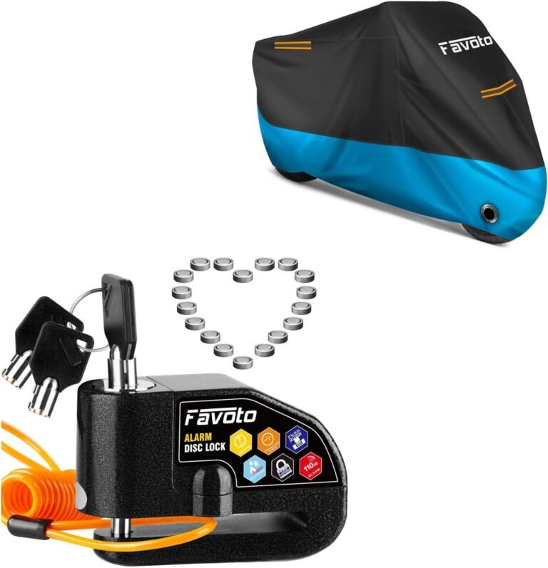 Favoto Motorcycle Cover & Alarm Disc Lock Review: 104in Kit