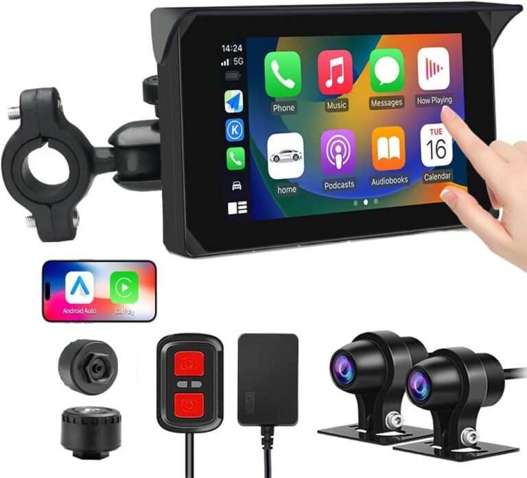 Motorcycle Carplay Screen Review: 5-Inch Wireless CarPlay Dash Camera