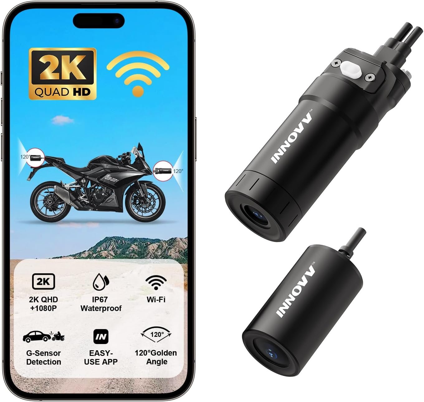 INNOVV K6 Motorcycle Dash Cam Review: Compact Dual 2K+1080P