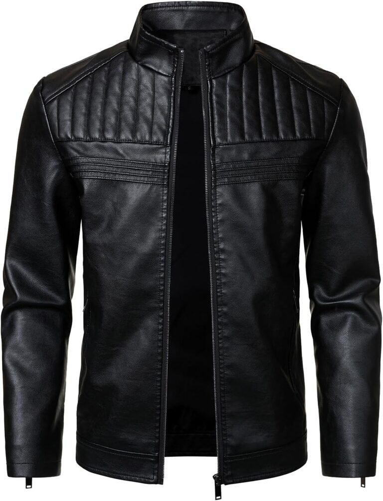 HOOD CREW Faux PU Leather Motorcycle Jacket Review