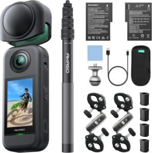 AKASO 360 Action Camera Combo Review: 5.7K 360° Video & AI Tracking