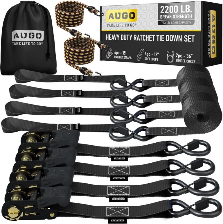 AUGO Ratchet Straps 4-Pack Review: 15 ft, 2,200 lb Kit